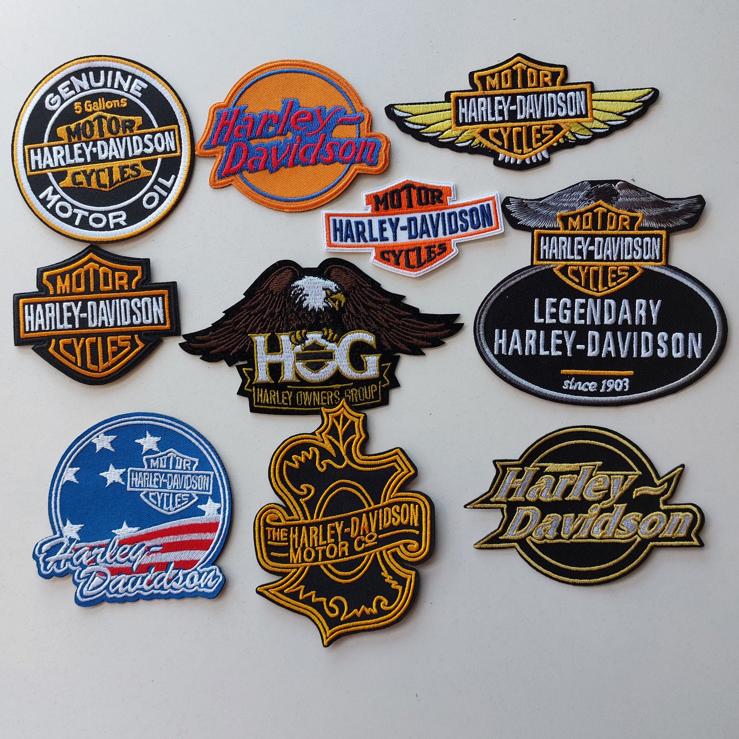 Set Lotto 10 toppe patches Harley Davidson