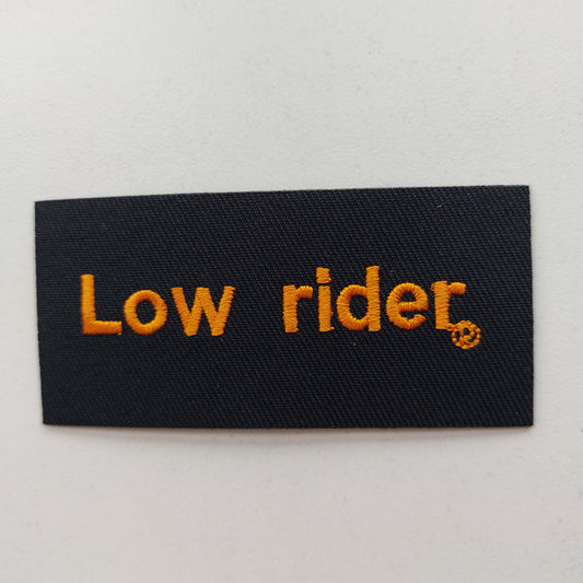 Patch - Low Rider - Harley Davidson, klein für die Vorderseite einer Motorradjacke, selbstklebend