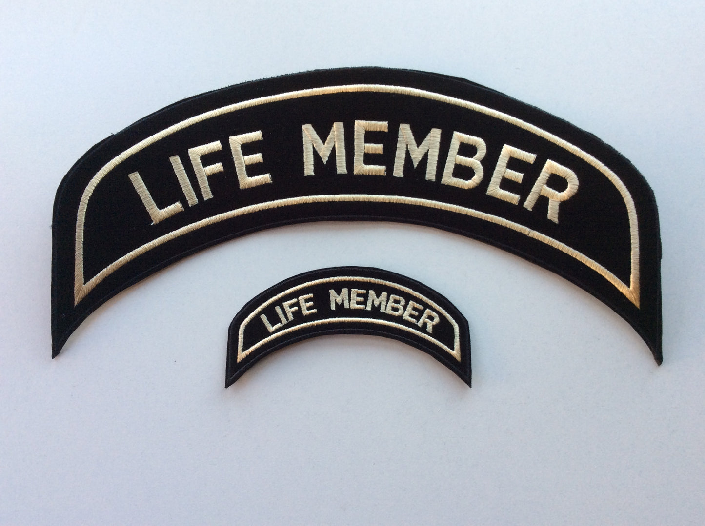 Lote 2 ecussons patch Grand et petit LIFE MEMBER arc