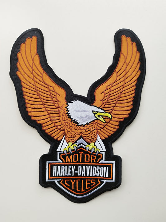 Grand patch, ecusson AMERICAN EAGLE Aigle Harley Davidson marron
