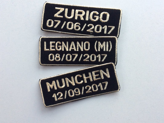 Toppa, patch piccola rettangolare personalizzata con vostro nome